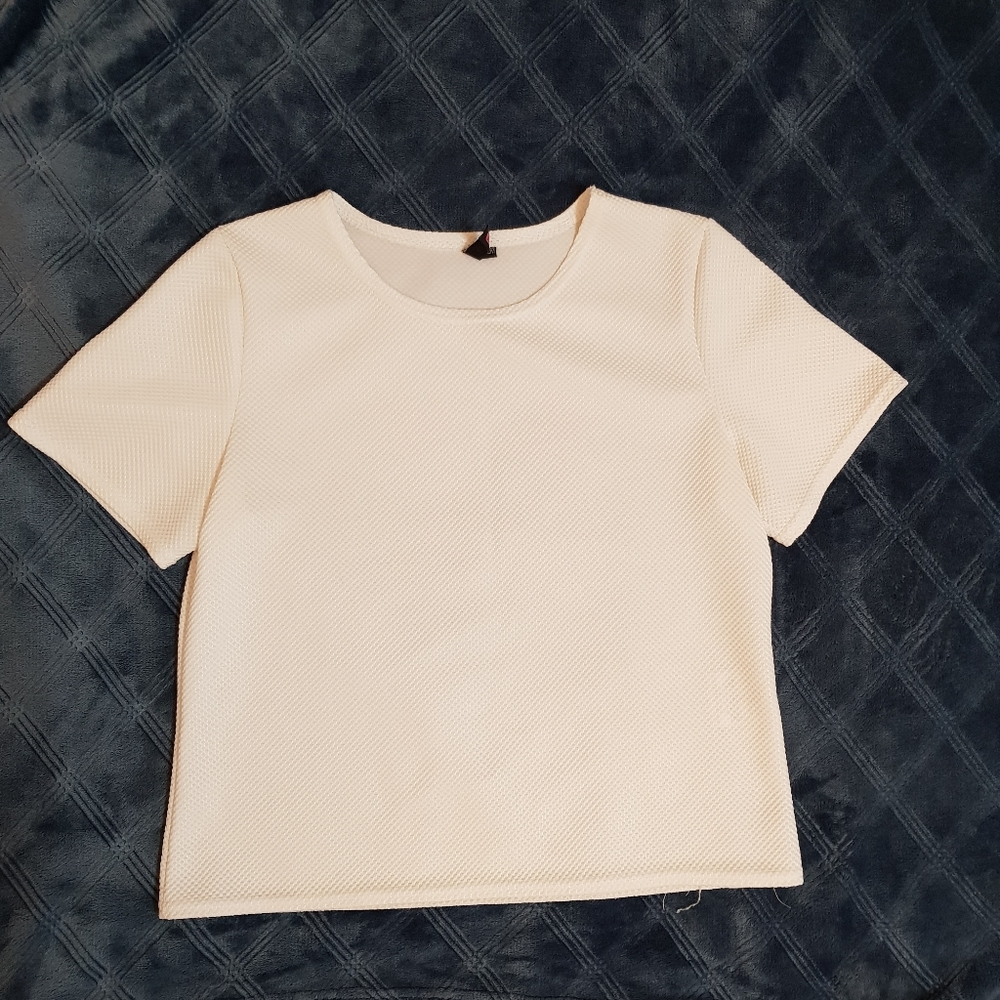 Plain white crop tshirt
